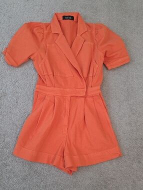 FAB*RIK Orange Shorts Romper